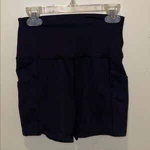 aerie High-Waist Black Bike Shorts with Side Pockets